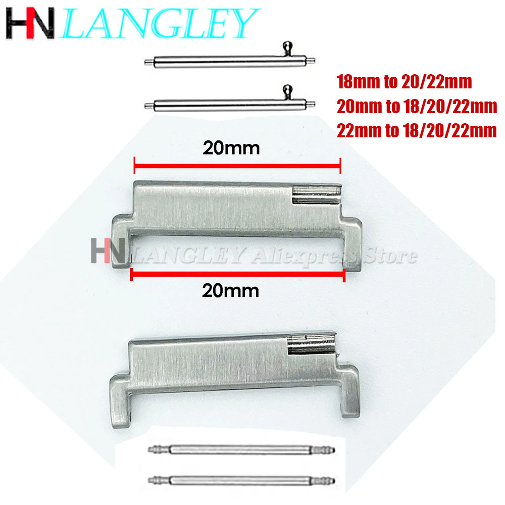 Watch Band Connector - 1 Paar Metalen Adapterbandjes 18mm naar