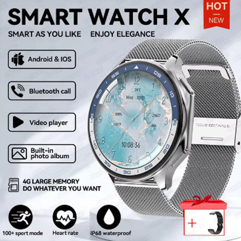 Smartwatch X12 - 1,43 inch groot scherm heren dames